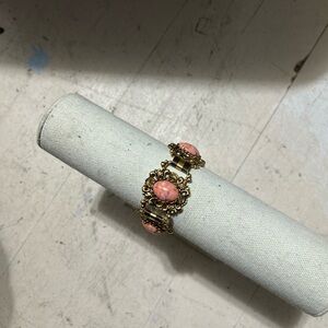 Vintage-Inspired Pink and Gold Bracelet